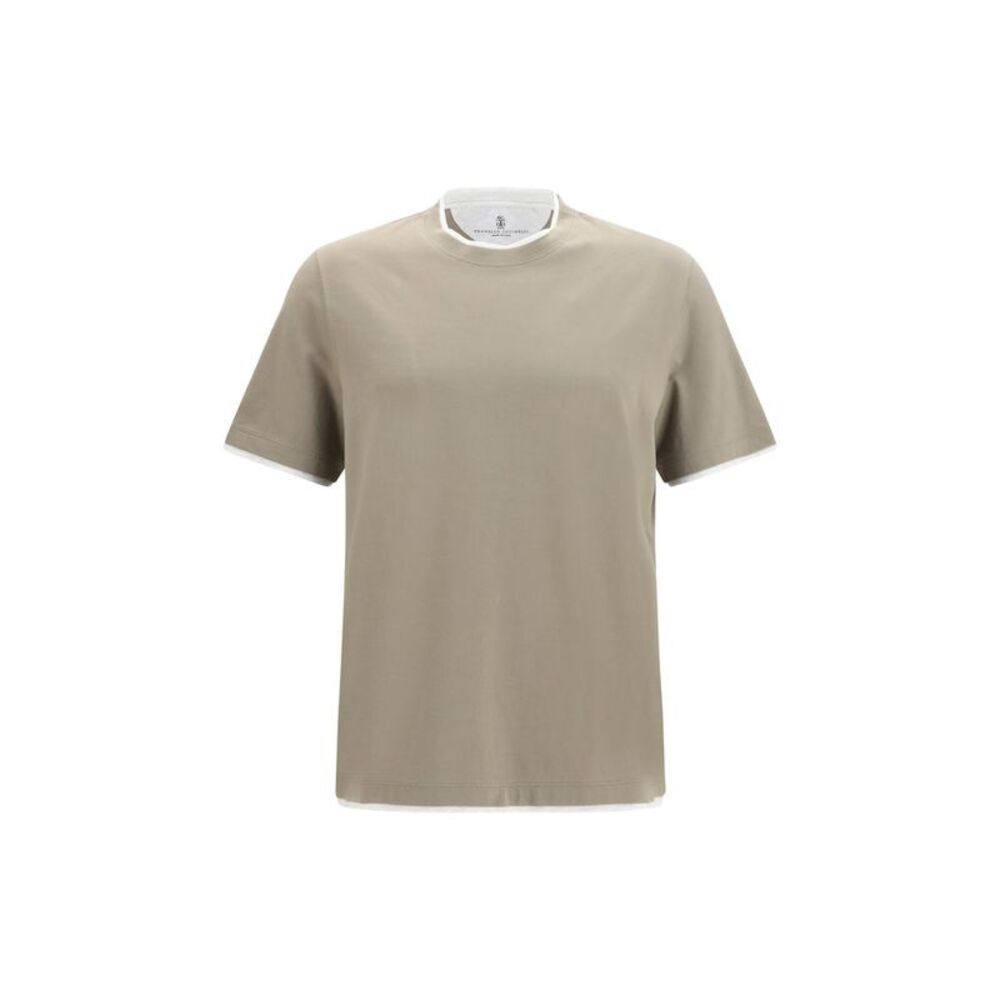 Brunello Cucinelli Bicolor Cotton Men's T-Shirt